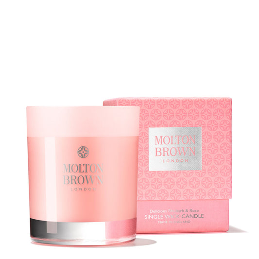 Molton Brown Delicious Rhubarb & Rose Single Wick Candle 180g